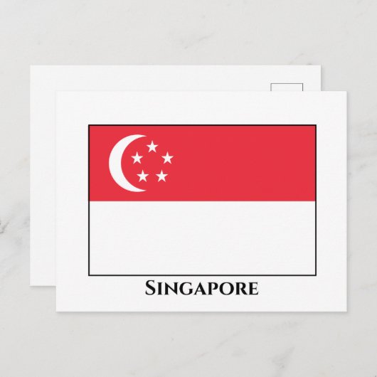 Singapore-vlag Briefkaart (Voorkant / Achterkant)