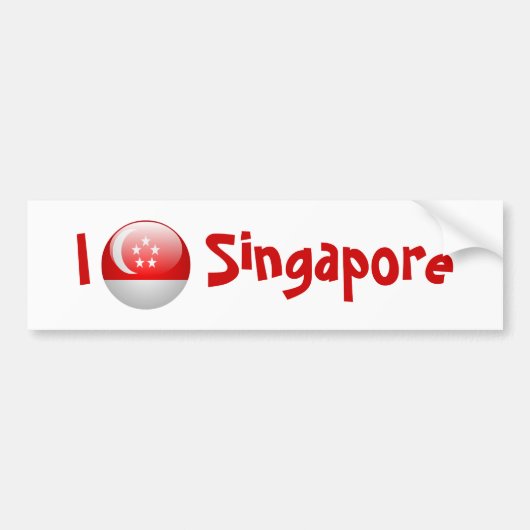 Singapore-vlag Bumpersticker (Voorkant)