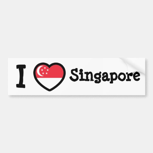 Singapore-vlag Bumpersticker (Voorkant)