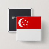 Singapore vlag Button/Lapel Pin Vierkante Button 5,1 Cm (Voorkant /achterkant)