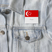 Singapore vlag Button/Lapel Pin Vierkante Button 5,1 Cm (In situ)