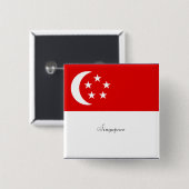 Singapore vlag Button/Lapel Pin Vierkante Button 5,1 Cm (Voorkant /achterkant)