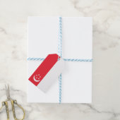 Singapore vlag cadeaulabel (Met Touw)