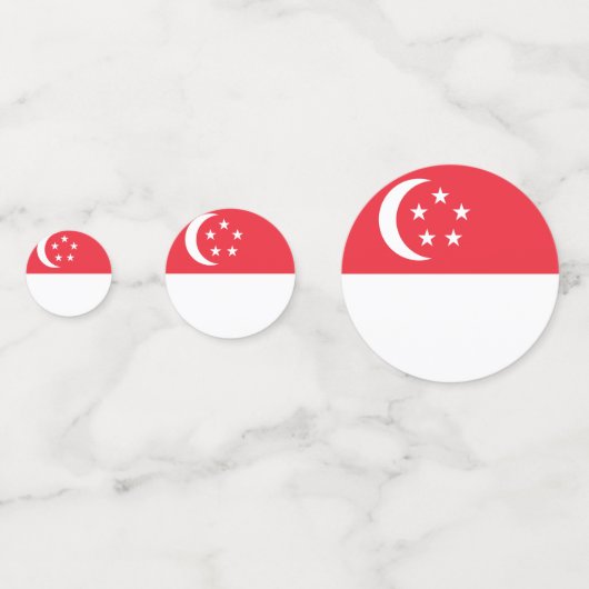 Singapore vlag confetti (Voorkanten)