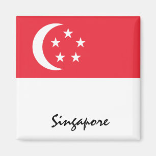 Singapore vlag en Aziatische vakantie- en sportfan Magneet