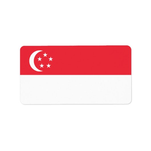 Singapore vlag etiket (Voorkant)