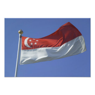 Singapore-vlag Foto Afdruk