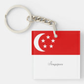 Singapore-vlag, gelabeld sleutelhanger (voorkant)