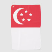 Singapore vlag golfhanddoek (Voorkant)