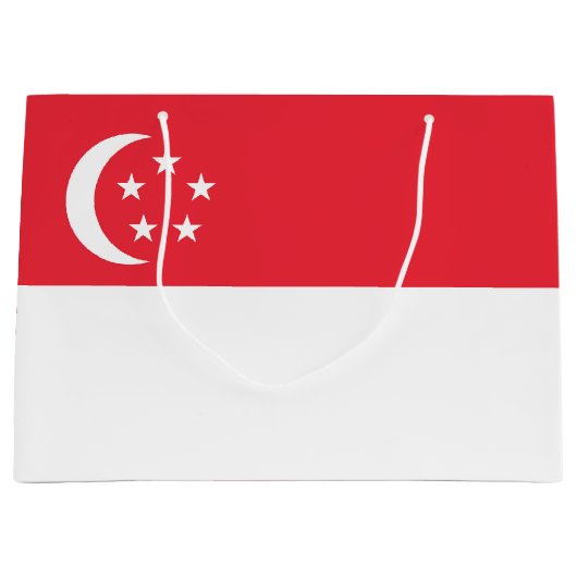 Singapore vlag groot cadeauzakje (Voorkant)