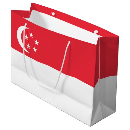 Singapore vlag groot cadeauzakje (Voorkant Gekanteld)