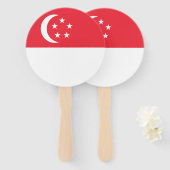 Singapore vlag handwaaier (Voorkant en achterkant)