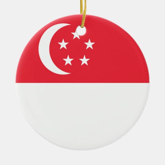 Singapore vlag keramisch ornament (Voorkant)