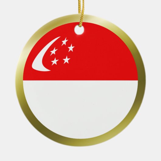 Singapore-vlag Keramisch Ornament (Voorkant)