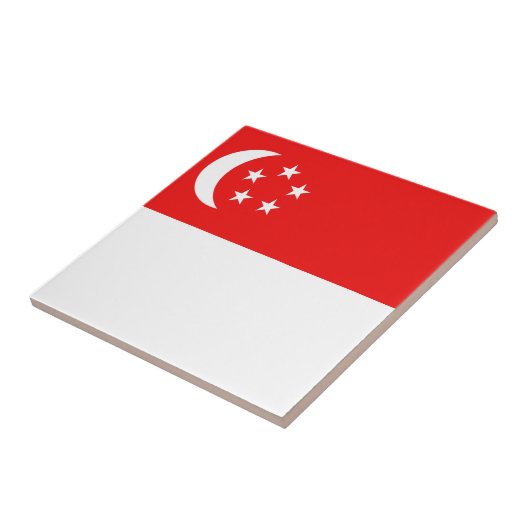 Singapore vlag keramische tegels tegeltje (Zijkant)