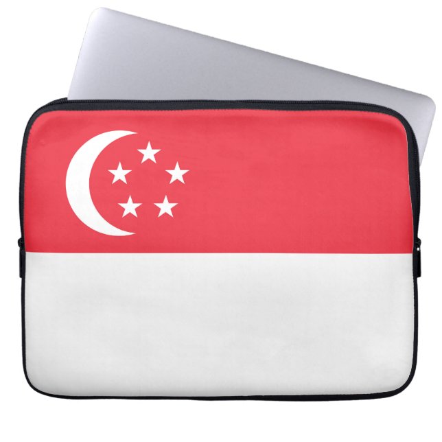 Singapore vlag laptop sleeve (Voorkant)