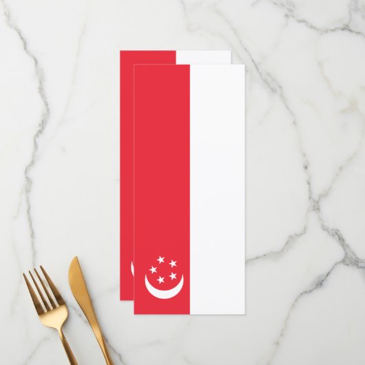 Singapore vlag menu (Voorkant / Achterkant in situ)