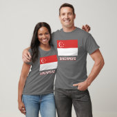 Singapore vlag met naam t-shirt (Unisex)