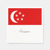 Singapore vlag, met opschrift servet (Voorkant)