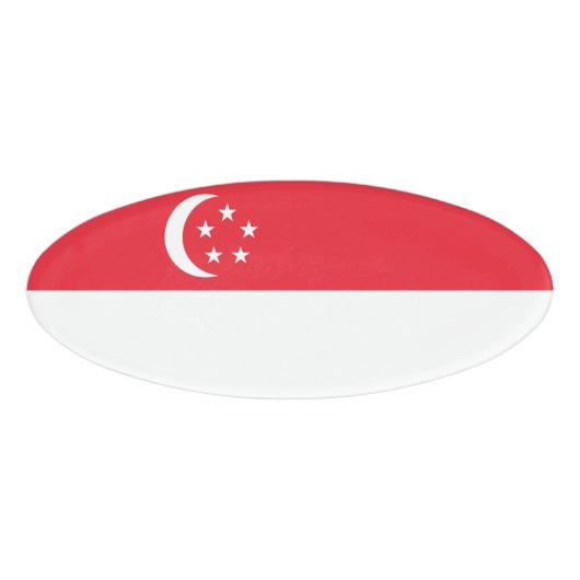 Singapore vlag naambadge (Voorkant)