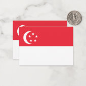 Singapore vlag notitiekaartje (Voorkant / Achterkant in situ)