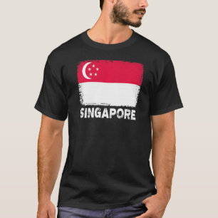 Singapore vlag ondersteunt Singaporese bevolking V T-shirt