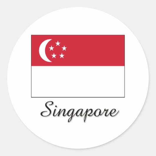 Singapore vlag ontwerp ronde sticker (Voorkant)