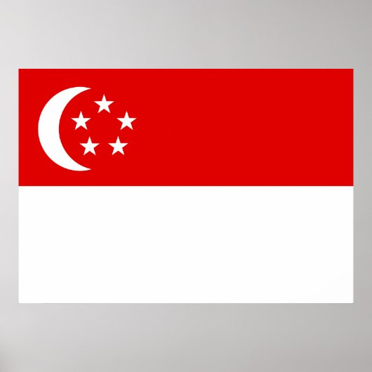 Singapore-vlag Poster (Voorkant)