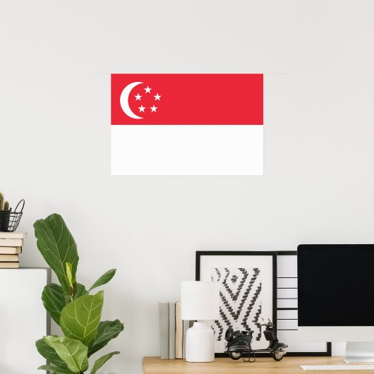 Singapore vlag poster (Thuiskantoor)