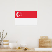 Singapore vlag poster (Keuken)