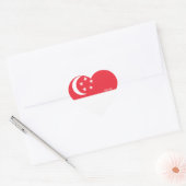 Singapore Vlag Prachtige Patriottische Hart Sticker (Envelop)