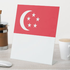 Singapore vlag reclamebord met voetstuk