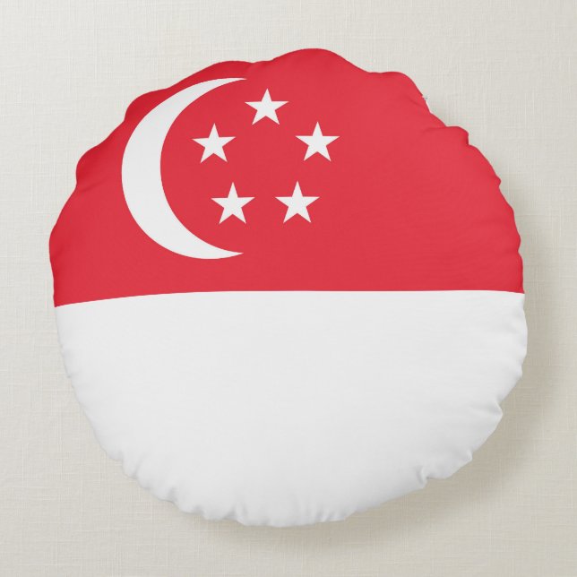 Singapore vlag rond kussen (Achterkant)
