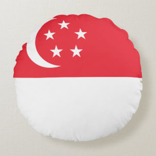 Singapore-vlag Rond Kussen