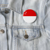 Singapore-vlag Ronde Button 5,7 Cm (In situ)