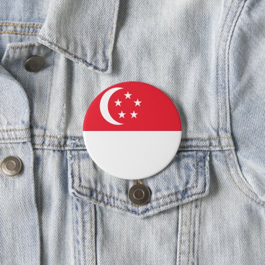 Singapore vlag ronde button 7,6 cm (In situ)