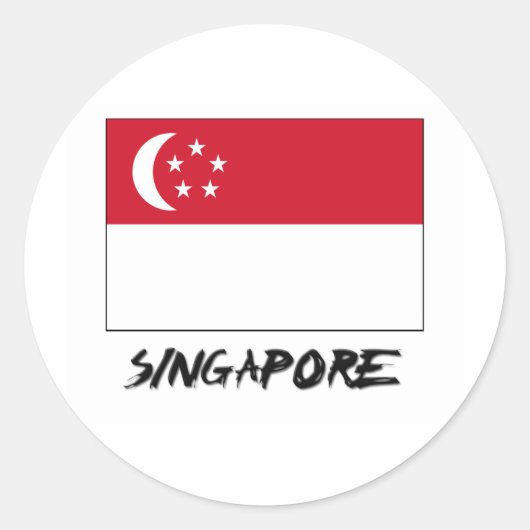 Singapore-vlag Ronde Sticker (Voorkant)