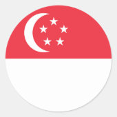 Singapore vlag ronde sticker (Voorkant)