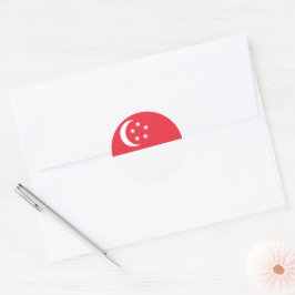 Singapore vlag ronde sticker