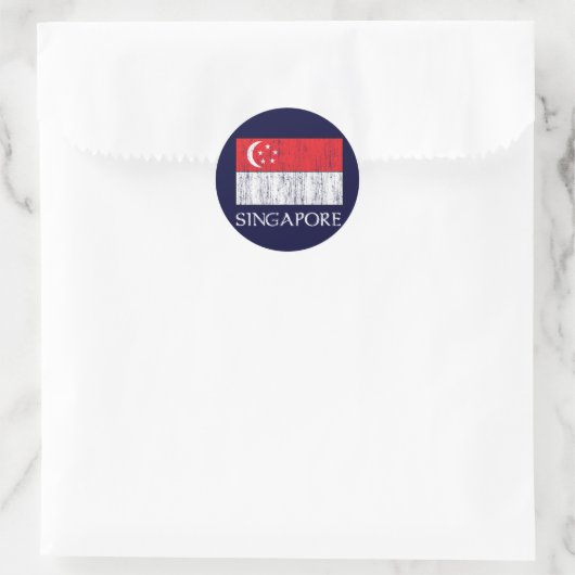 Singapore-vlag Ronde Sticker (Tas)
