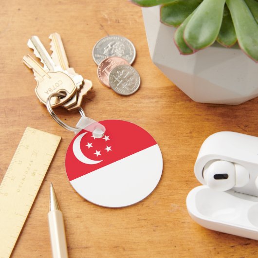 Singapore vlag sleutelhanger (Bureau)