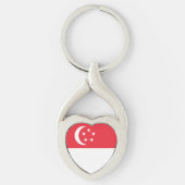 Singapore vlag sleutelhanger (Voorkant)