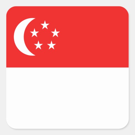 Singapore vlag Sticker (Voorkant)