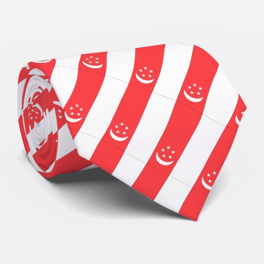 Singapore-vlag Stropdas (Opgerold)