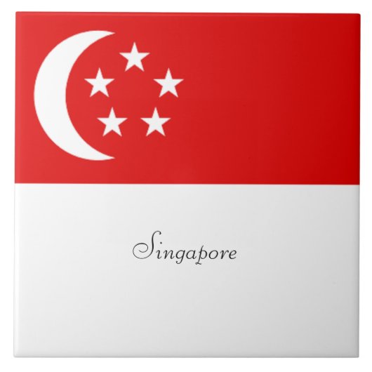 Singapore-vlag Tegeltje (Voorkant)