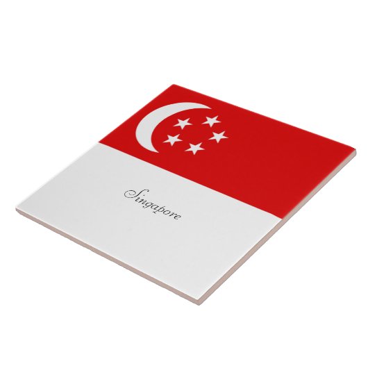 Singapore-vlag Tegeltje (Zijkant)