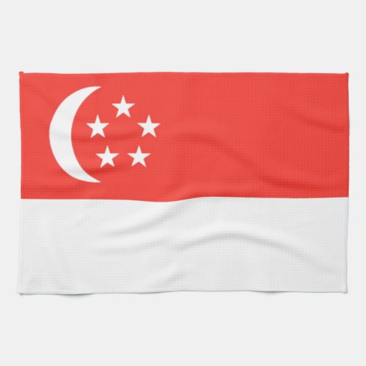 Singapore-vlag Theedoek (Horizontaal)