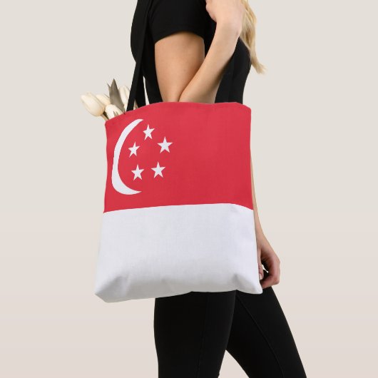 Singapore vlag tote bag (Dichtbij)