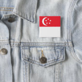 Singapore-vlag Vierkante Button 5,1 Cm (In situ)