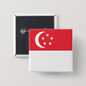 Singapore-vlag Vierkante Button 5,1 Cm (Voorkant /achterkant)